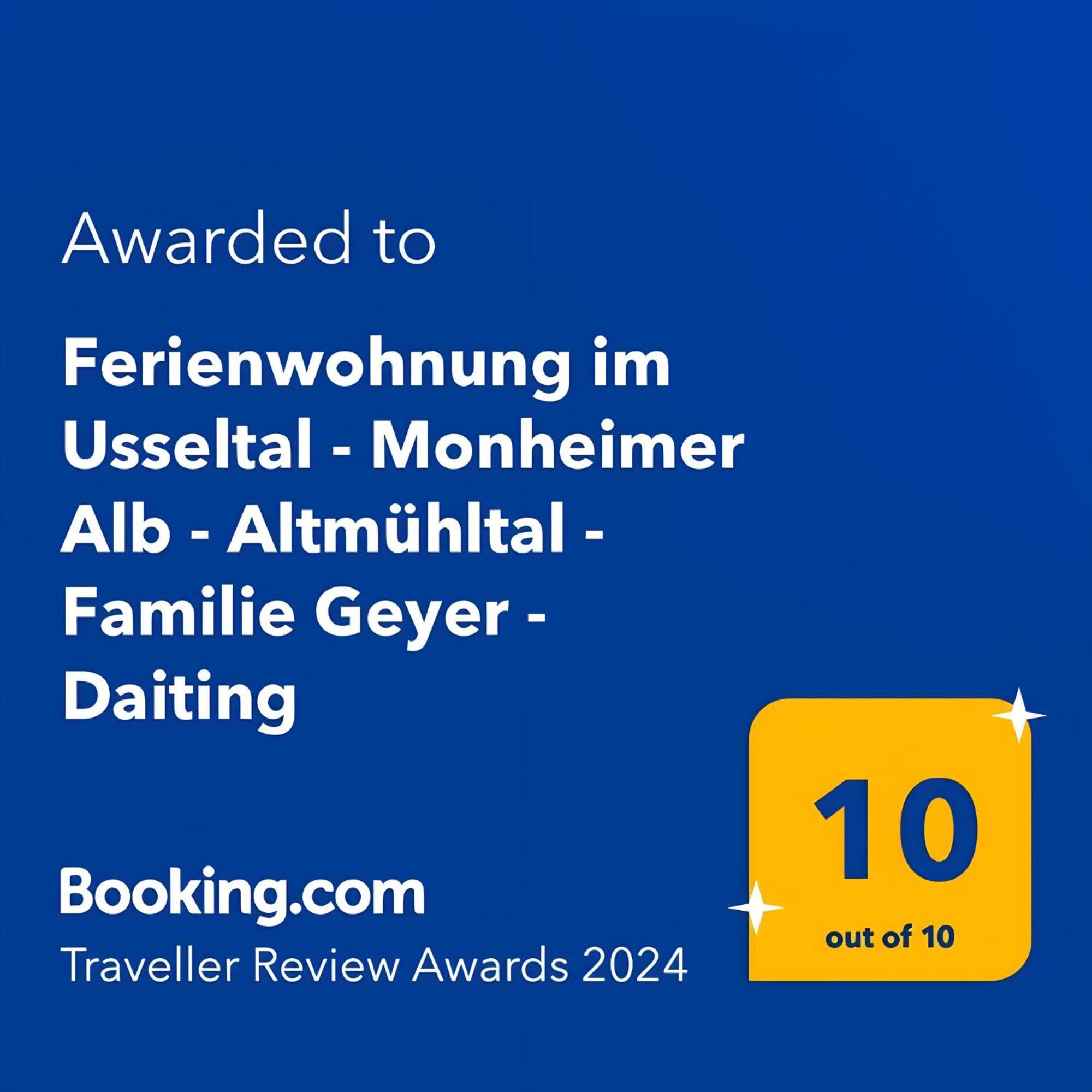 Ferienwohnung Im Usseltal - Zirben Spa - Monheimer Alb - Altmuehltal - Familie Geyer Daiting Monheim  Eksteriør billede